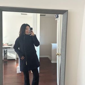 J crew stadium cloth by nello gori navy coat in 0 (orig $365)